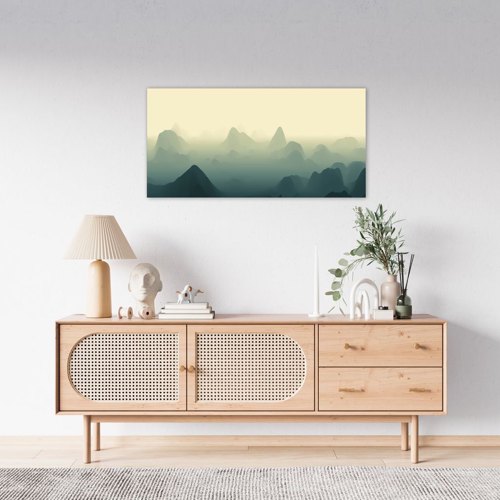 Quadro Horizonte Green Mountain 86x43 Sem Moldura