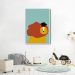 Quadro Infantil Cartoon Leão 86x60 Filete Branco