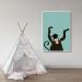 Quadro Infantil Cartoon Macaco 100x70 Filete Branco