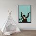 Quadro Infantil Cartoon Macaco 43x30 Caixa Preto