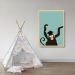 Quadro Infantil Cartoon Macaco 86x60 Caixa Marfim