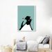 Quadro Infantil Cartoon Pinguim 43x30 Caixa Branco