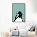 Quadro Infantil Cartoon Pinguim 60x43 Caixa Marrom