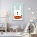 Quadro Infantil Coelho na Neve 100x70 Filete Branco