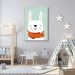 Quadro Infantil Coelho na Neve 43x30 Filete Marfim
