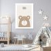 Quadro Infantil Didático Urso 100x70 Caixa Branco
