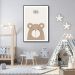 Quadro Infantil Didático Urso 100x70 Filete Preto