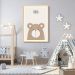 Quadro Infantil Didático Urso 43x30 Caixa Marfim