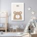 Quadro Infantil Didático Urso 60x43 Sem Moldura