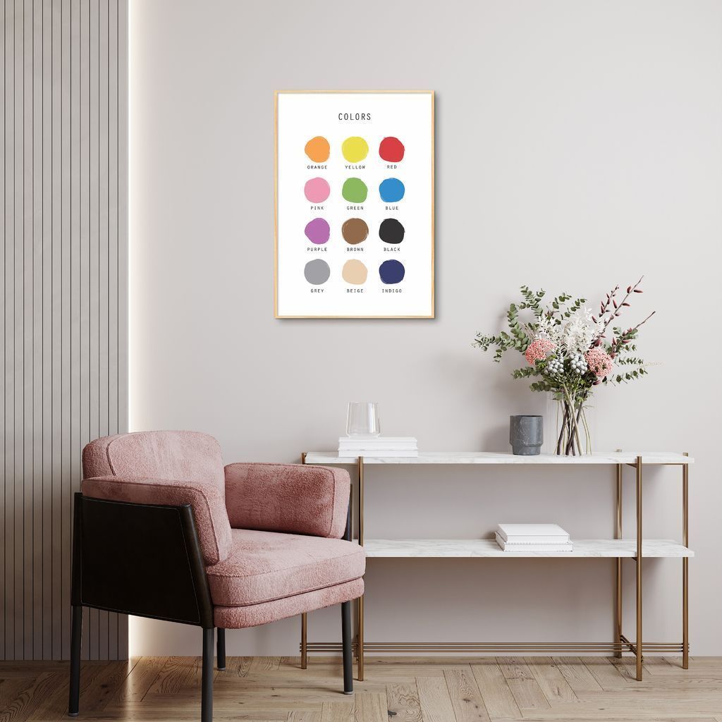Quadro Infantil English Colors 100x70 Filete Marfim