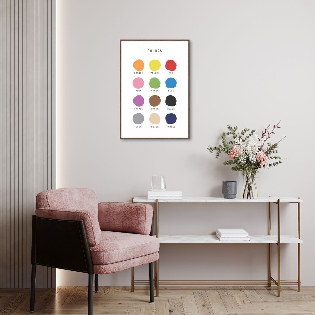 Quadro Infantil English Colors 86x60 Filete Marrom
