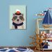 Quadro Infantil Guaxinim na Neve 43x30 Filete Marfim