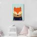 Quadro Infantil Raposa na Neve 86x60 Filete Branco