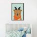 Quadro Infantil Rena na Neve 60x43 Caixa Marrom