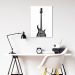 Quadro Instrumento Musical Baixo 43x30 Filete Branco