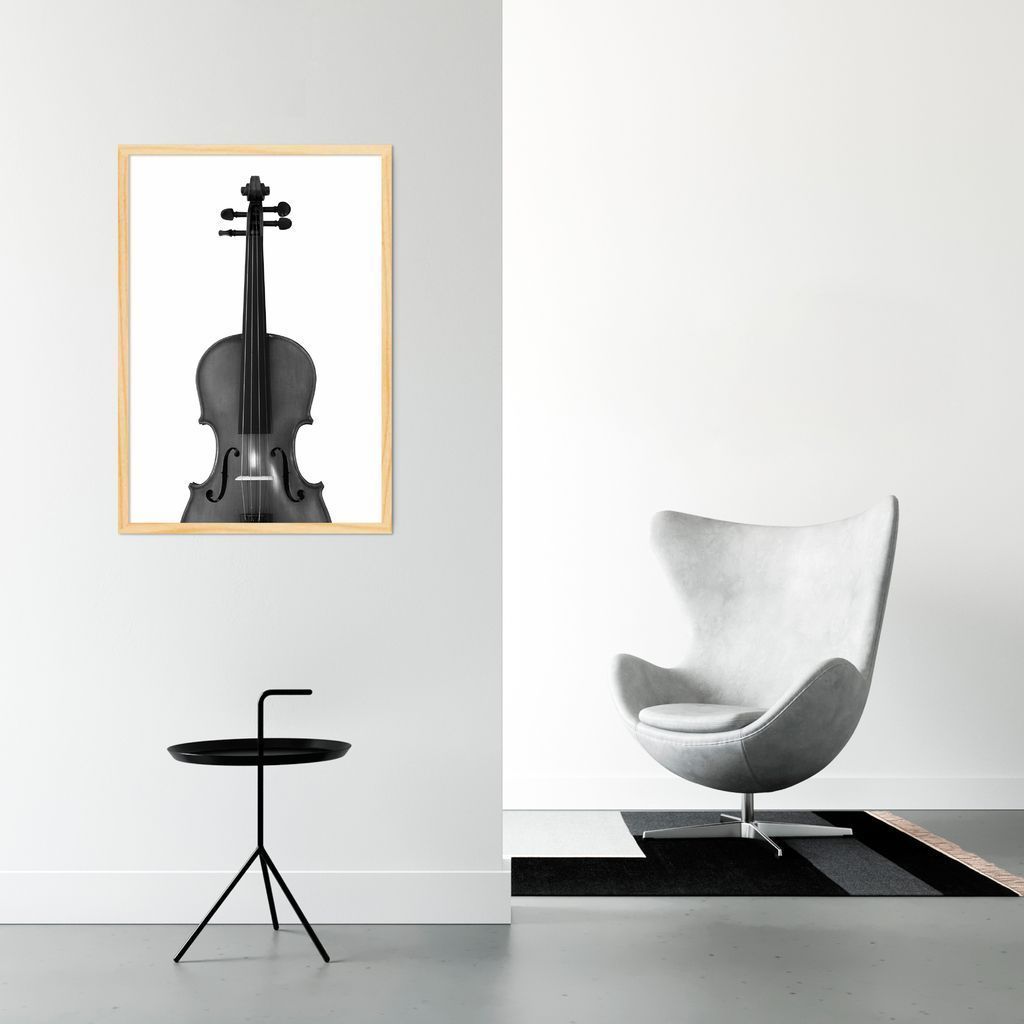 Quadro Instrumento Musical Violino 100x70 Caixa Marfim