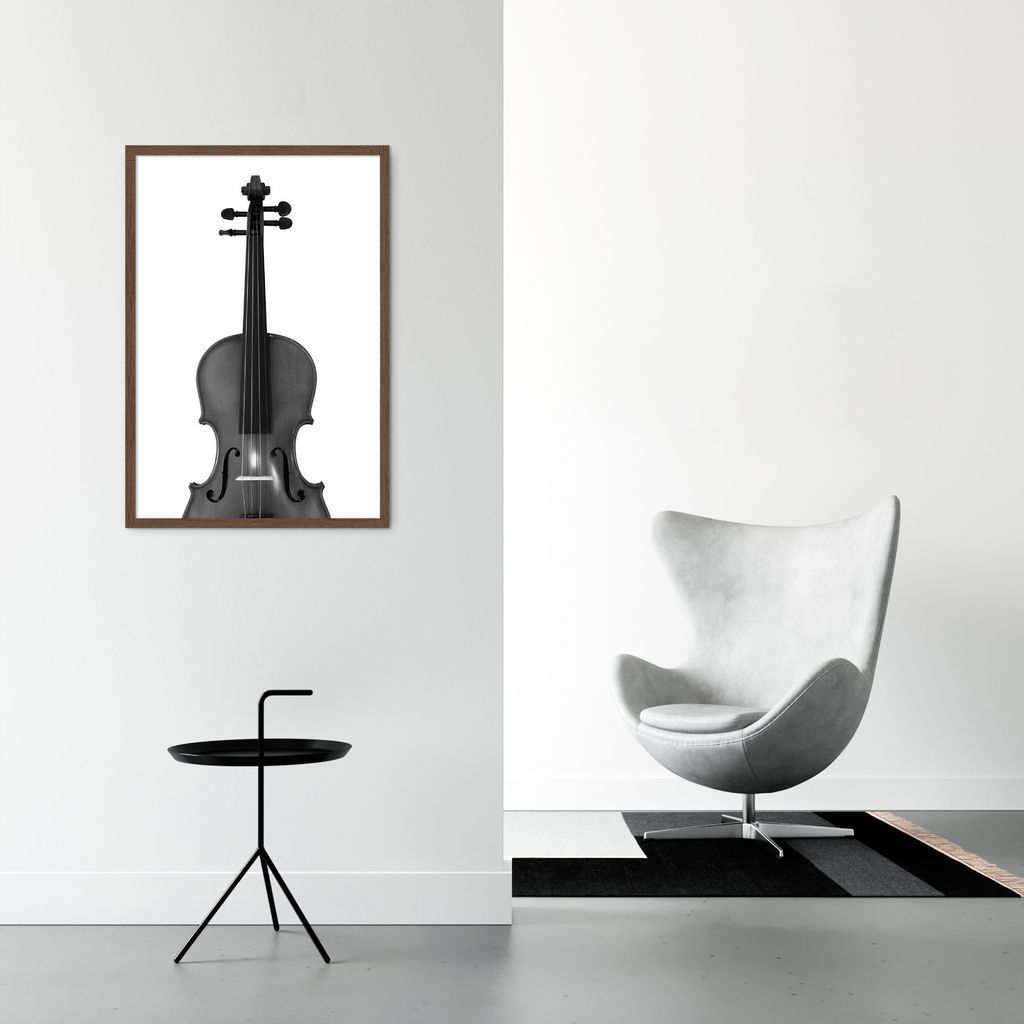 Quadro Instrumento Musical Violino 100x70 Caixa Marrom