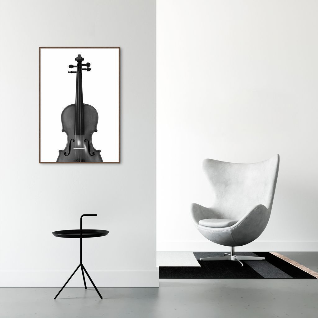 Quadro Instrumento Musical Violino 100x70 Filete Marrom