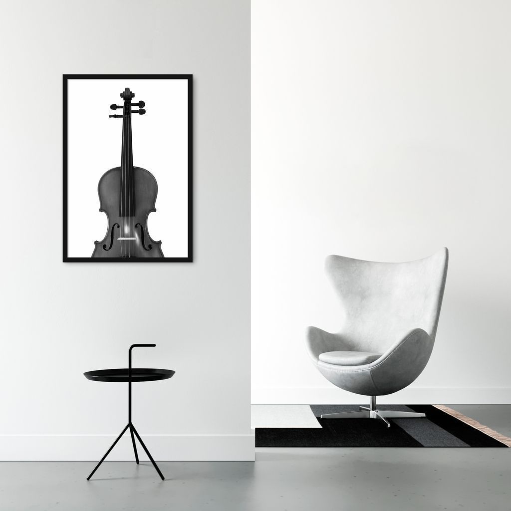Quadro Instrumento Musical Violino 43x30 Caixa Preto