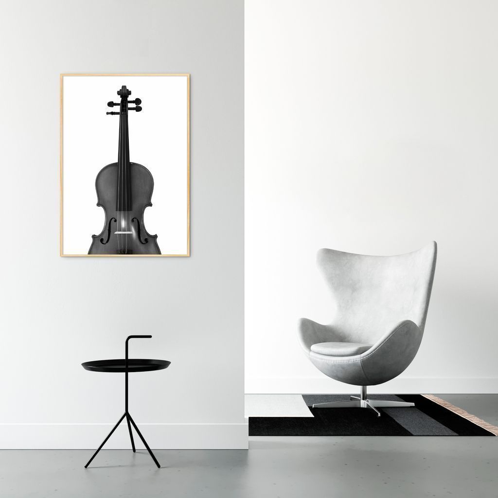 Quadro Instrumento Musical Violino 43x30 Filete Marfim