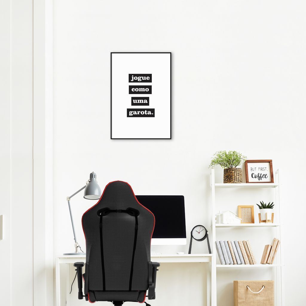 Quadro Jogue como uma garota 100x70 Filete Preto