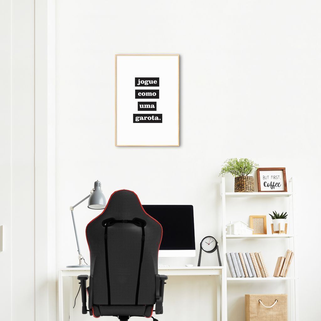Quadro Jogue como uma garota 43x30 Filete Marfim