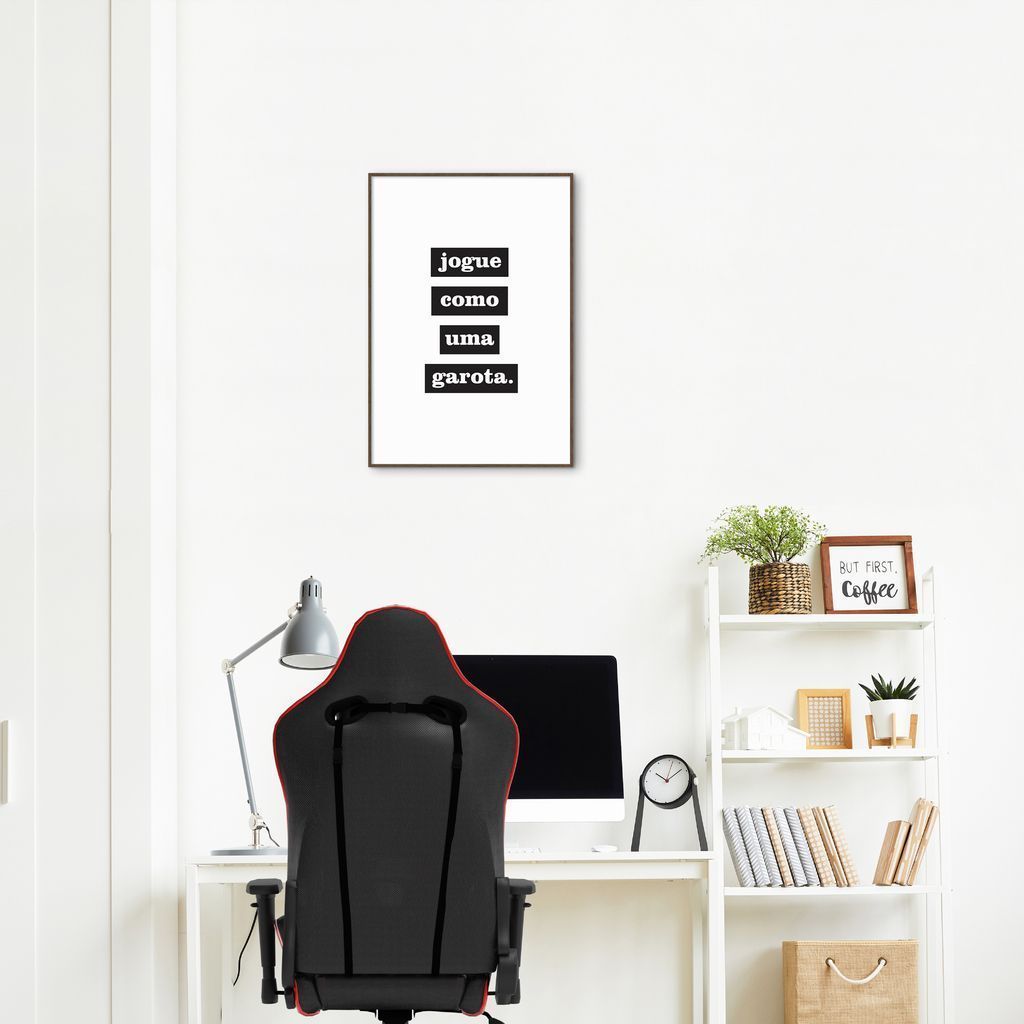 Quadro Jogue como uma garota 86x60 Filete Marrom