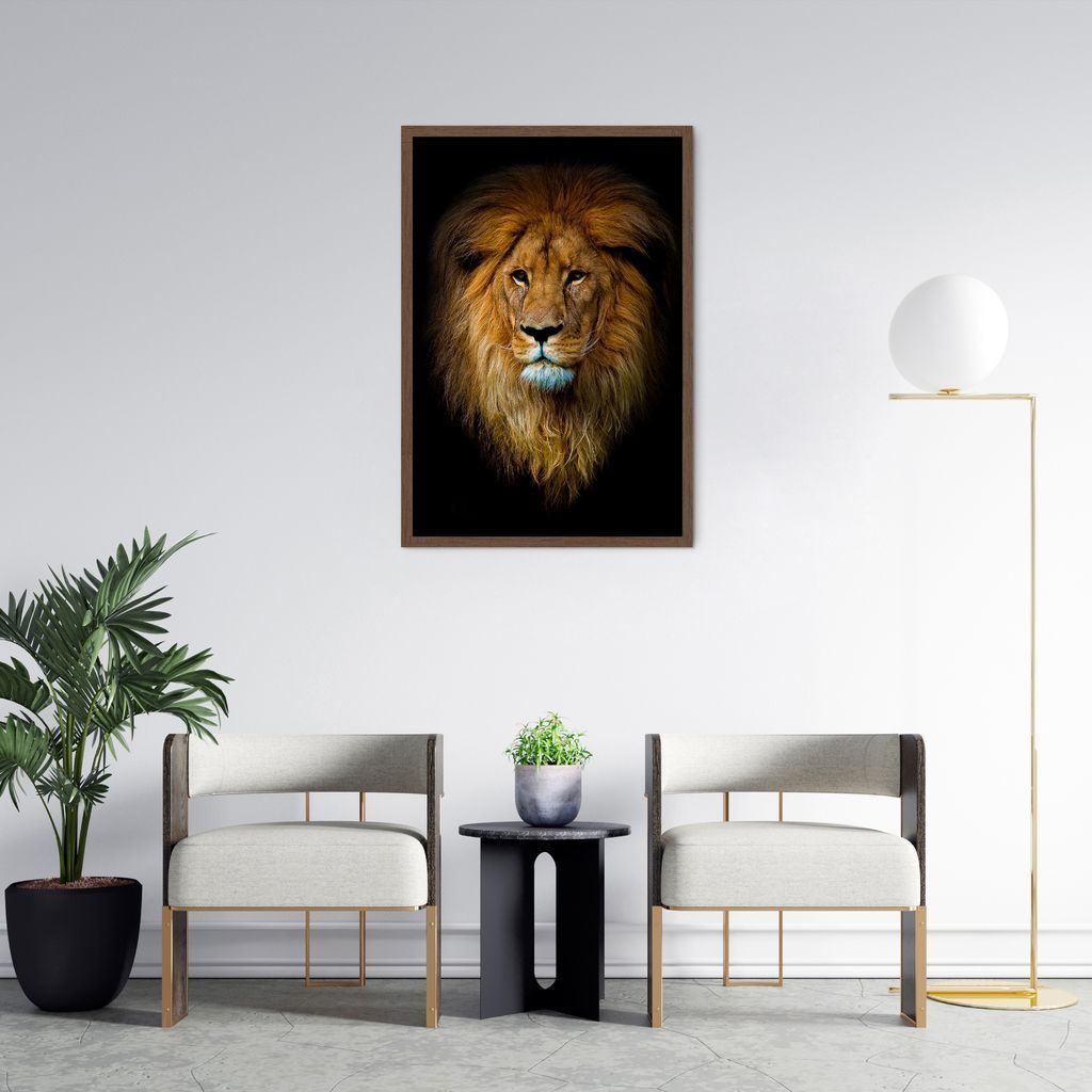 Quadro Leão de Juda 100x70 Caixa Marrom