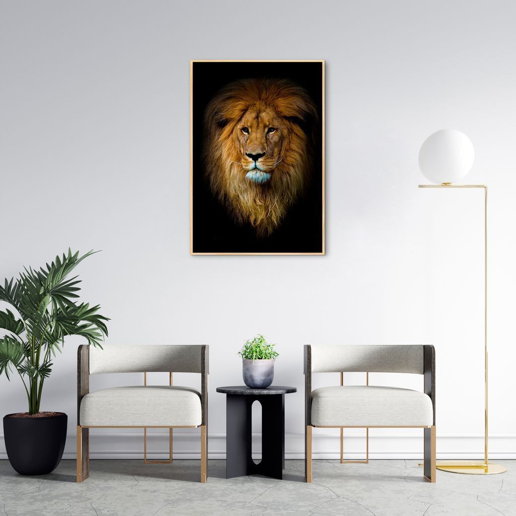 Quadro Leão de Juda 100x70 Filete Marfim