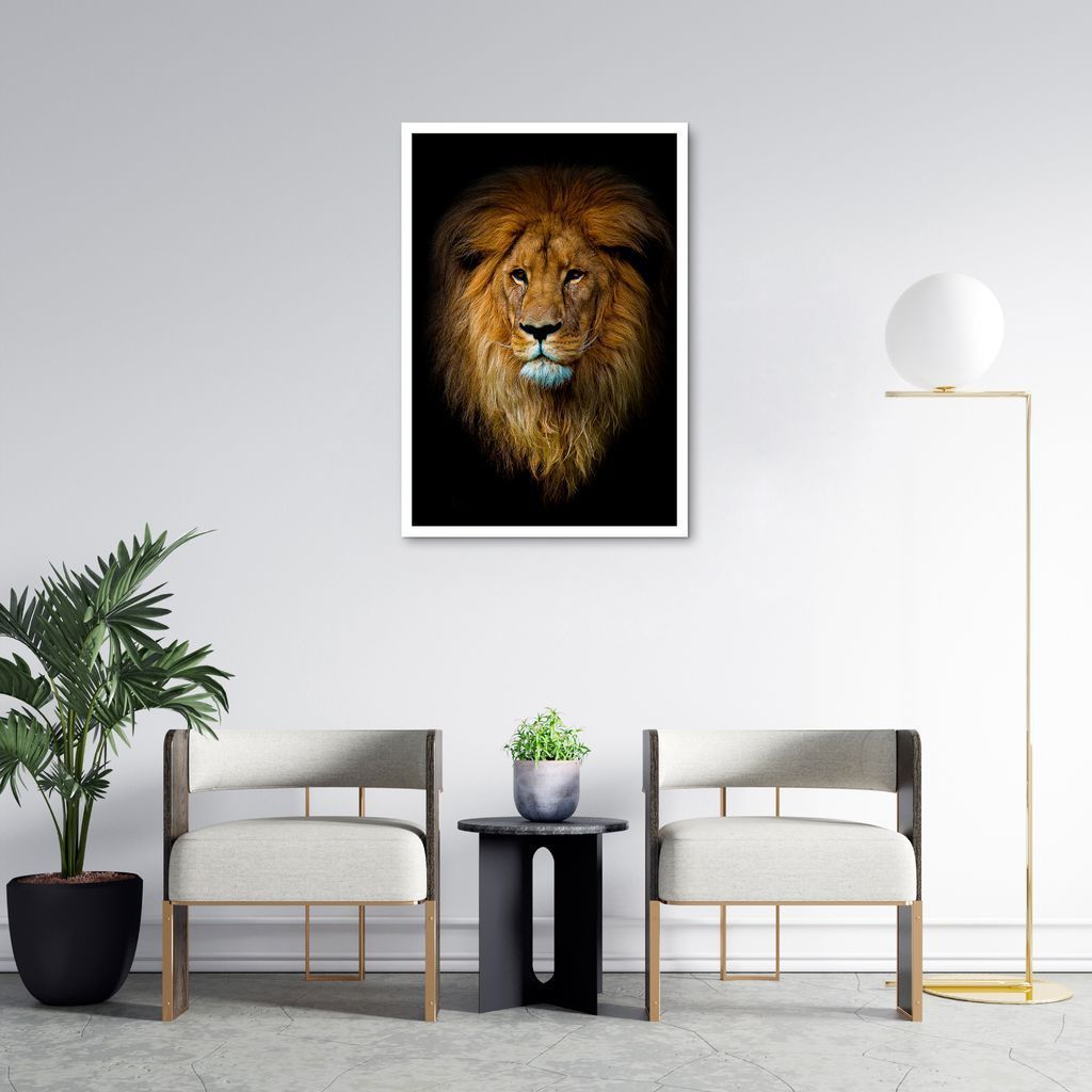 Quadro Leão de Juda 43x30 Caixa Branco