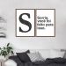 Quadro Letra S Frase Sorria 122x86 2-86x60 Caixa Marrom
