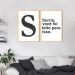 Quadro Letra S Frase Sorria 88x60 2-60x43 Caixa Marfim