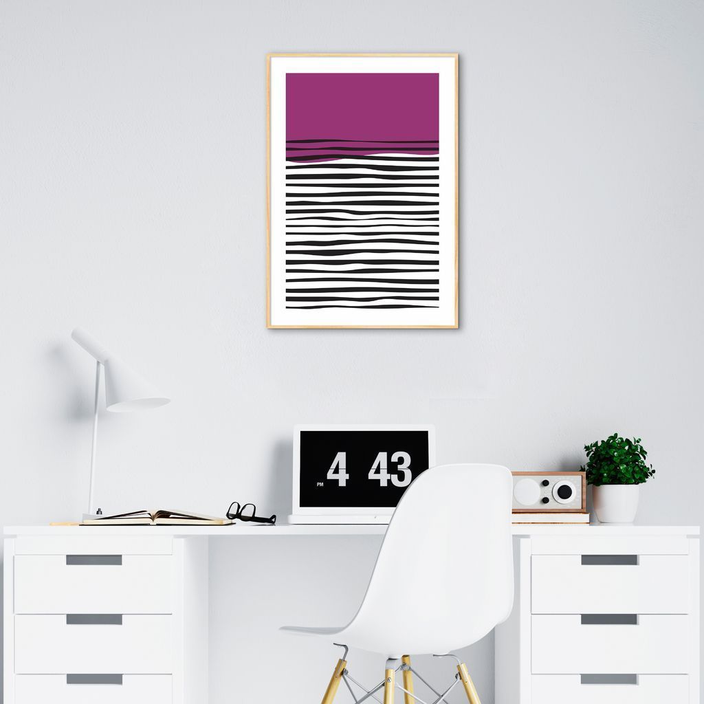Quadro Linhas Abstratas 43x30 Filete Marfim