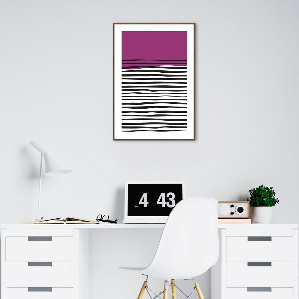 Quadro Linhas Abstratas 43x30 Filete Marrom