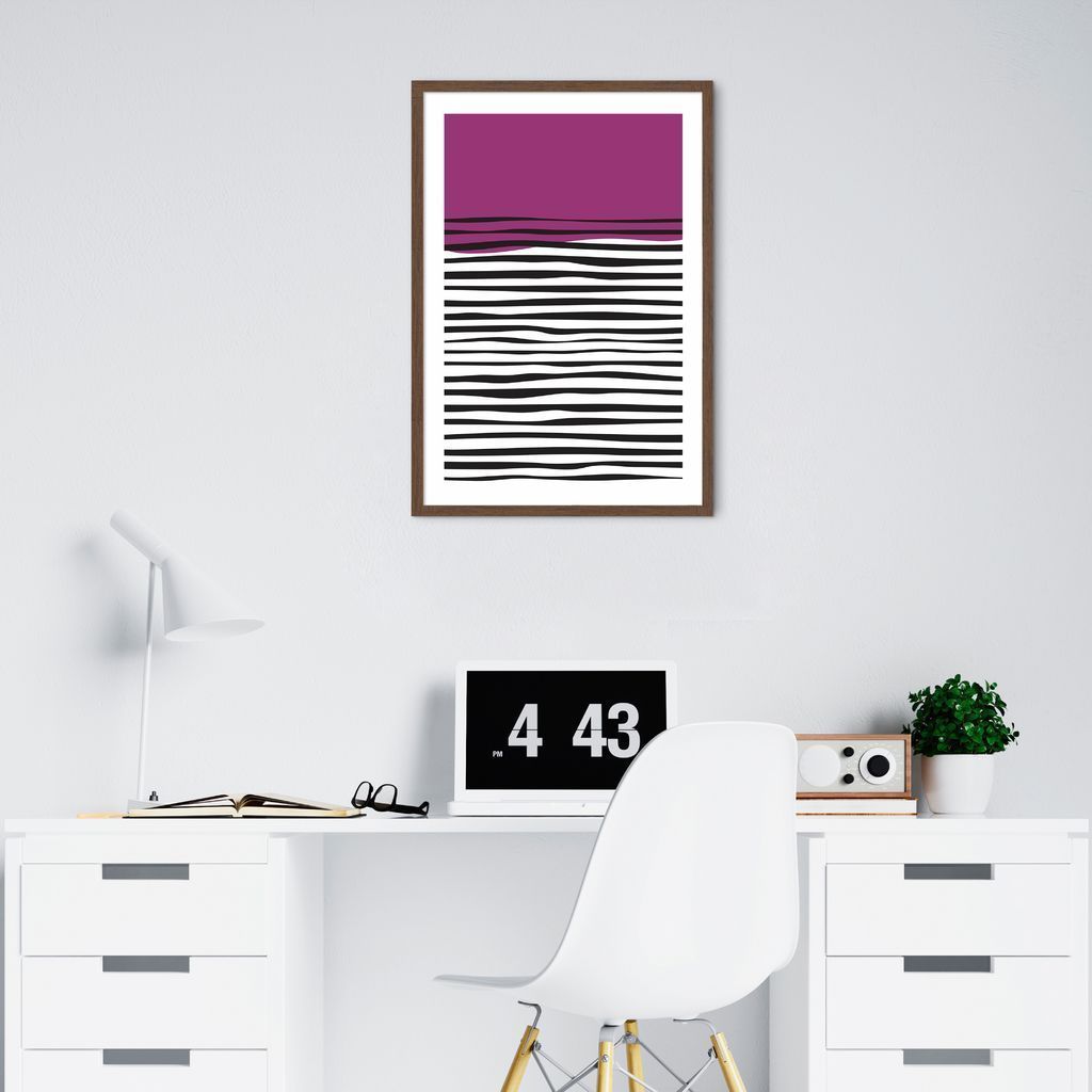 Quadro Linhas Abstratas 60x43 Caixa Marrom