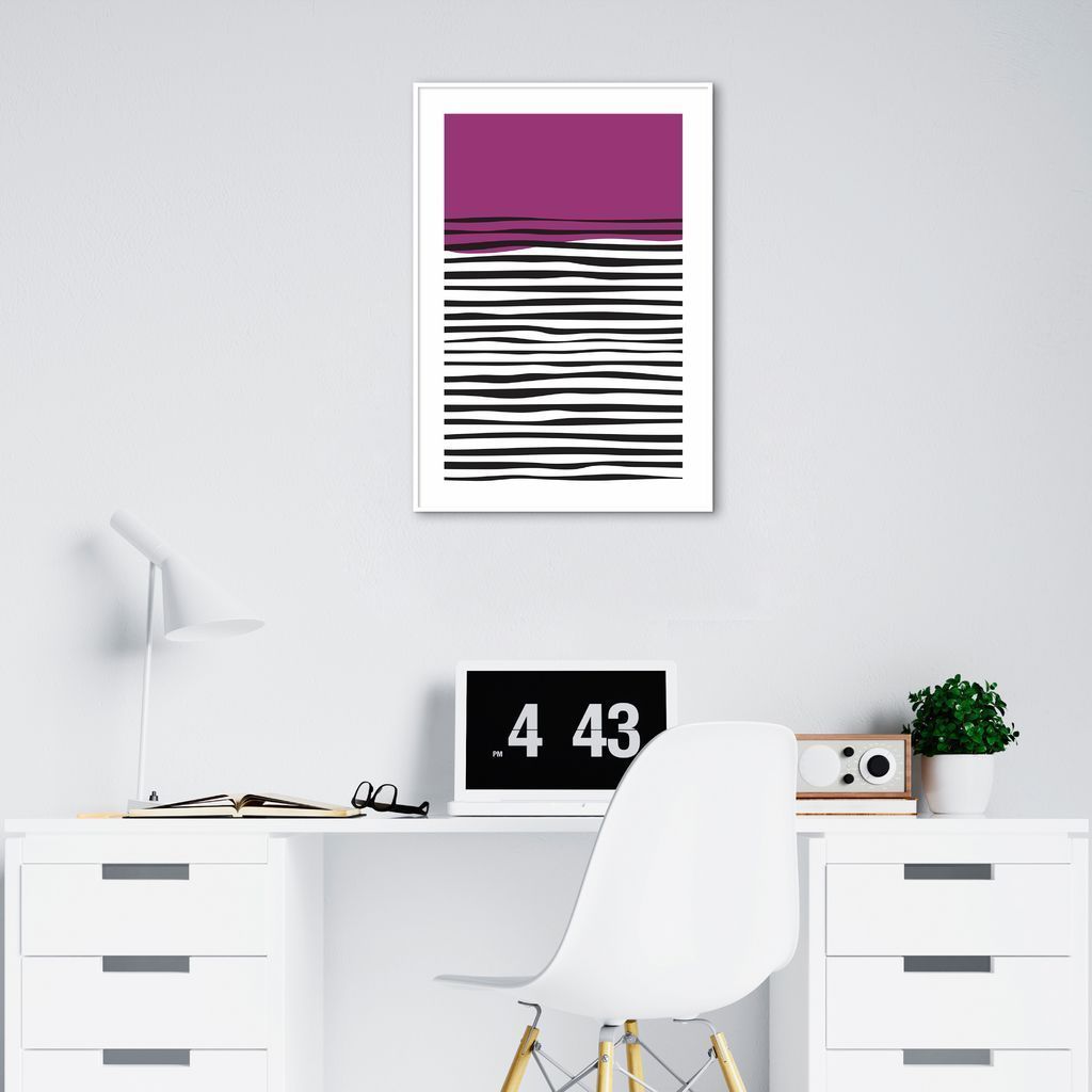 Quadro Linhas Abstratas 60x43 Filete Branco