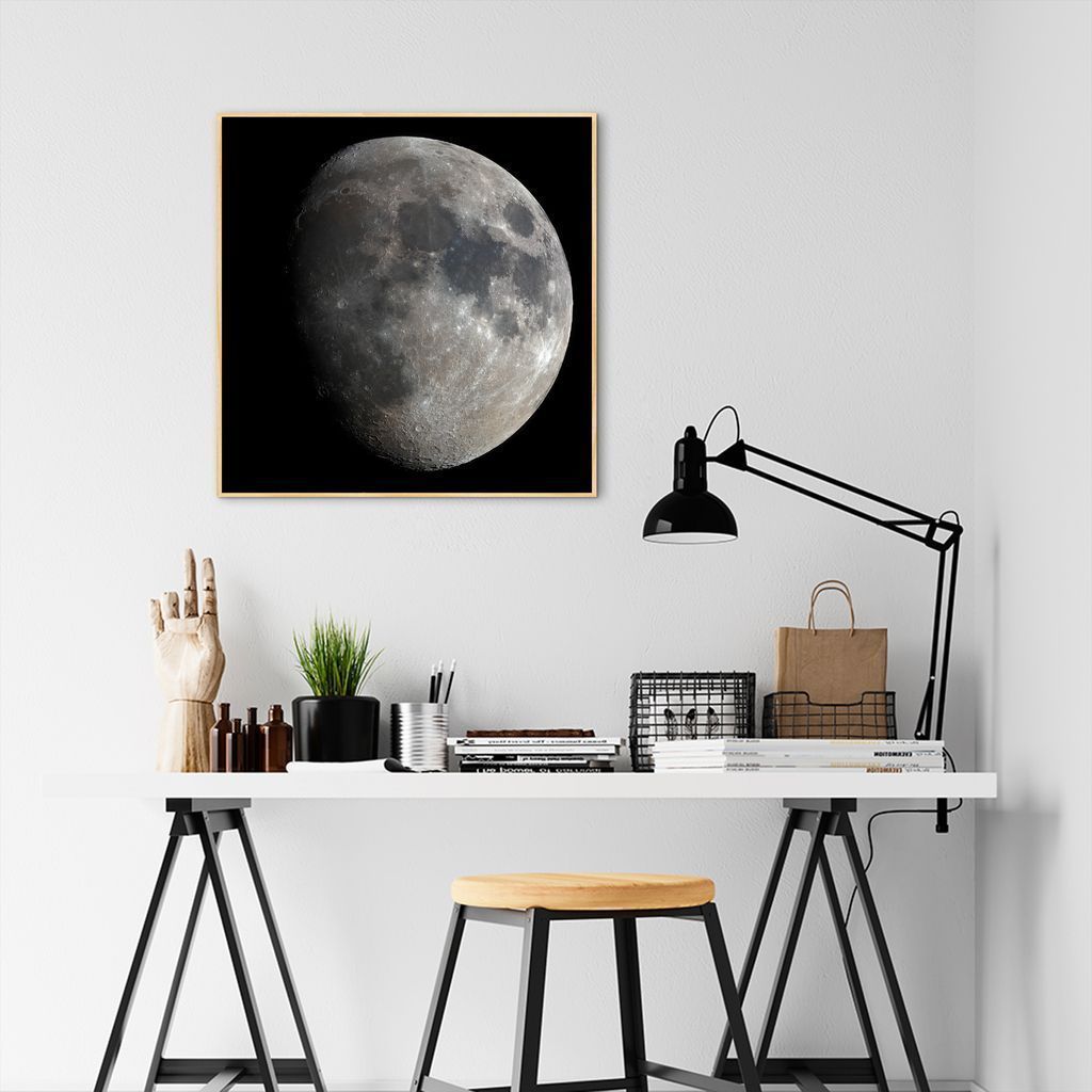 Quadro Lua 43x43 Filete Marfim
