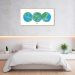 Quadro Mapa Mundi Globos Draw Art 100x50 Filete Marfim