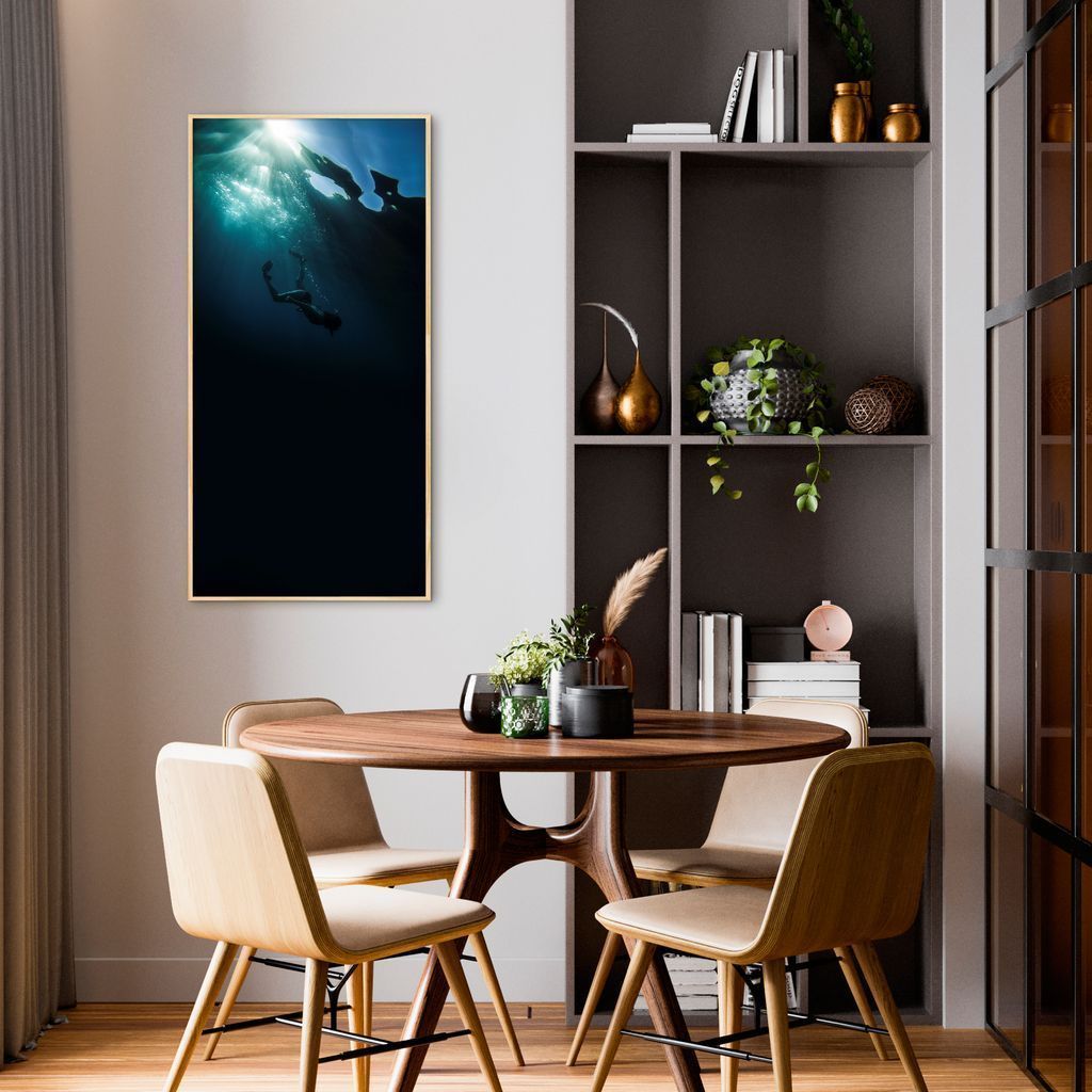 Quadro Mergulho no Oceano Croácia 120x60 Filete Marfim