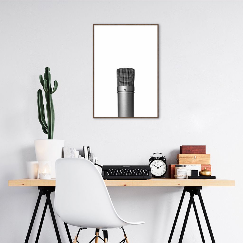 Quadro Microfone 100x70 Filete Marrom