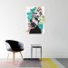 Quadro Mulher Negra Cores 100x70 Filete Branco