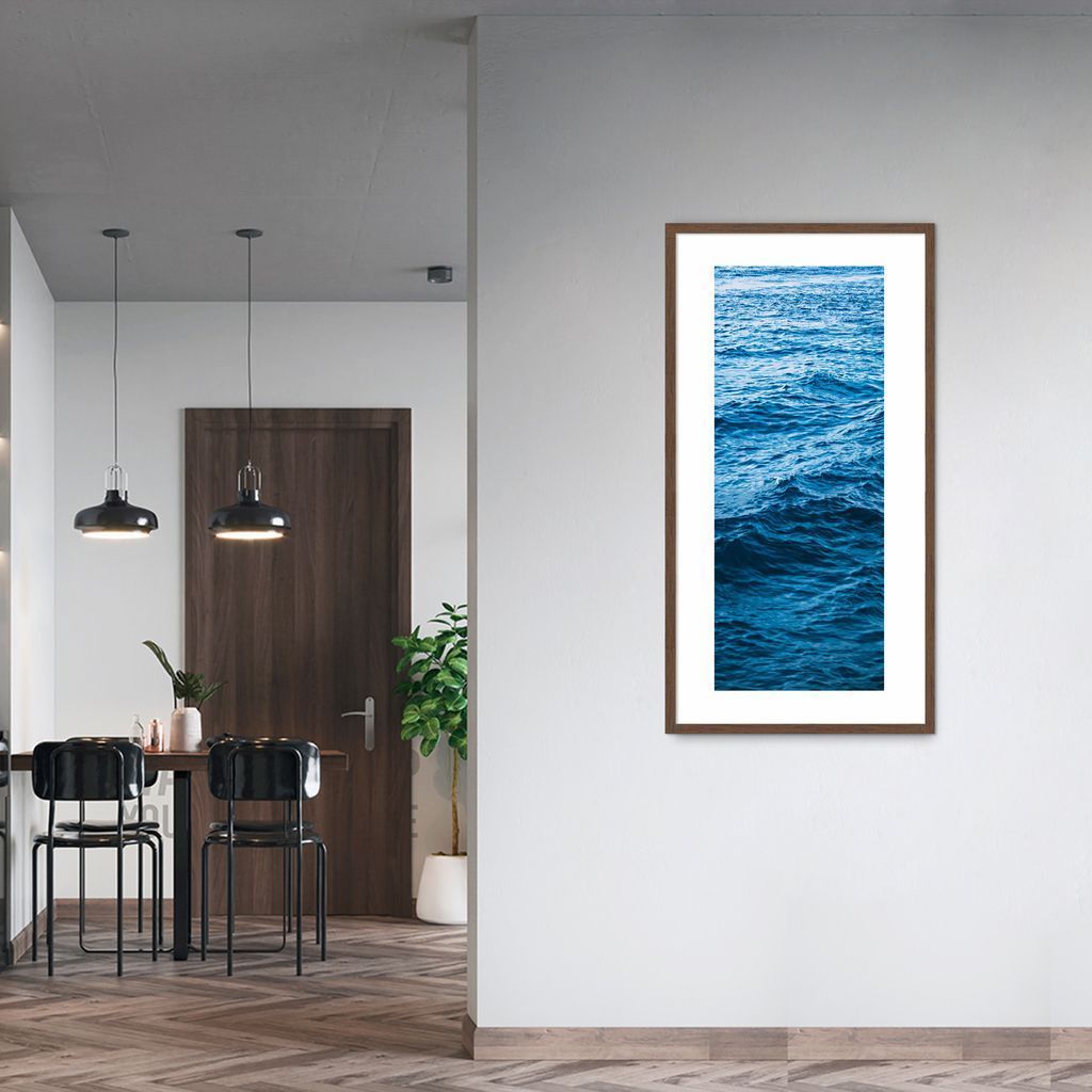 Quadro Oceano 120x60 Caixa Marrom