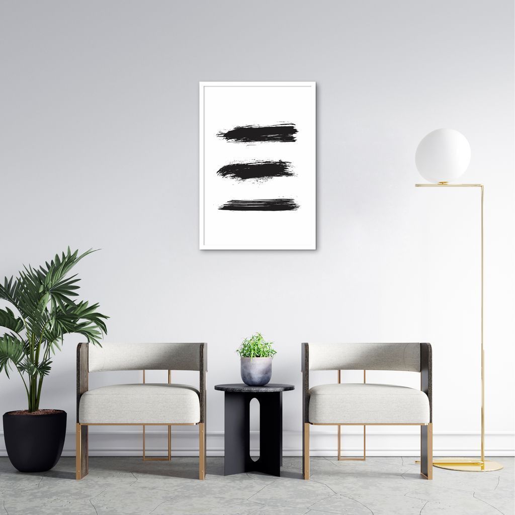 Quadro Pincelada Tripla 100x70 Caixa Branco