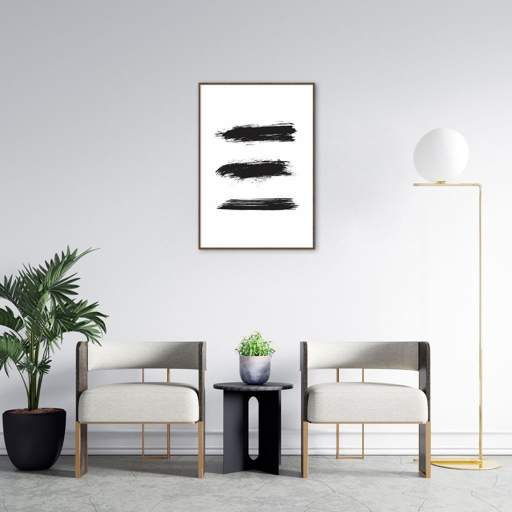 Quadro Pincelada Tripla 86x60 Filete Marrom
