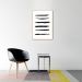 Quadro Pinceladas Pretas 43x30 Filete Marfim