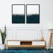 Quadro Pinheiros Neblina França 122x86 2-86x60 Caixa Preto