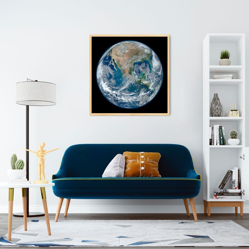 Quadro Planeta Terra 86x86 Caixa Marfim