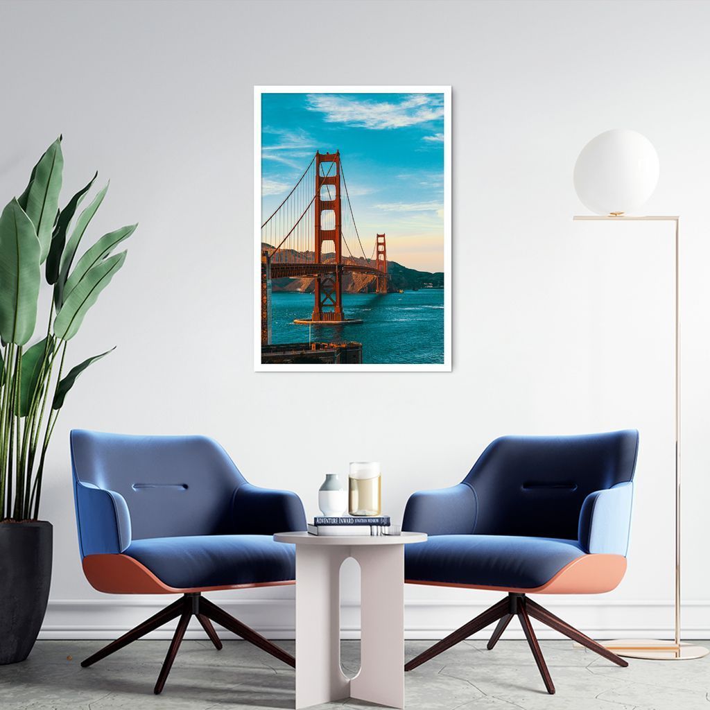 Quadro Ponte Golden Gate Bridge 100x70 Caixa Branco