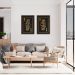 Quadro Rei e Rainha Carta Gold 62x43 2-43x30 Caixa Marrom