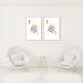 Quadro Rei e Rainha Carta Minimalista 62x43 2-43x30 Filete Marfim